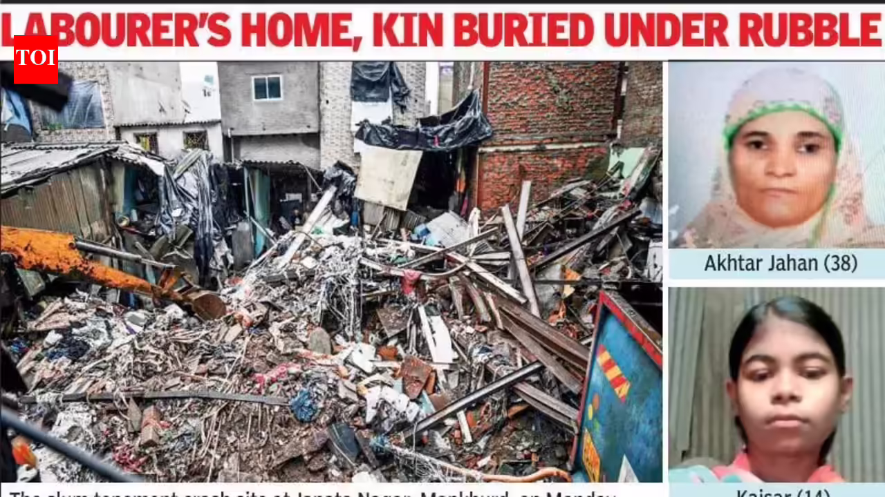 2 arrested for fatal Mankhurd crash in Mumbai; we were to move out today as adjoining illegal slum tenement was tilting, says labourer who lost entire family | Mumbai News