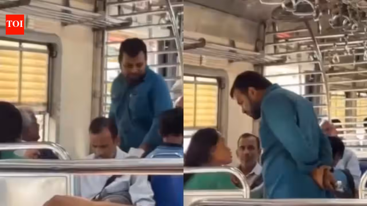 Man yells at woman for sleeping on seat, whips out belt to hit her in Mumbai local | Mumbai News