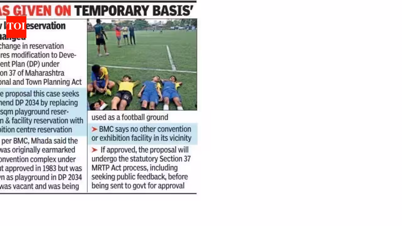 Using Bandra plot for football can’t alter original tag: Minister | Mumbai News